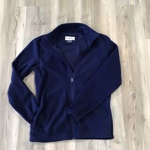 Magellan Large Navy front zip fleece jacket with pockets